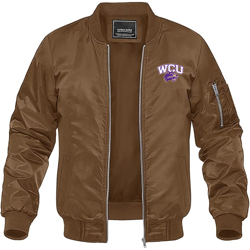 Men's Western Carolina Catamounts Lightweight Bomber Jacket Windbreaker Softshell Varsity Jacket Coat
